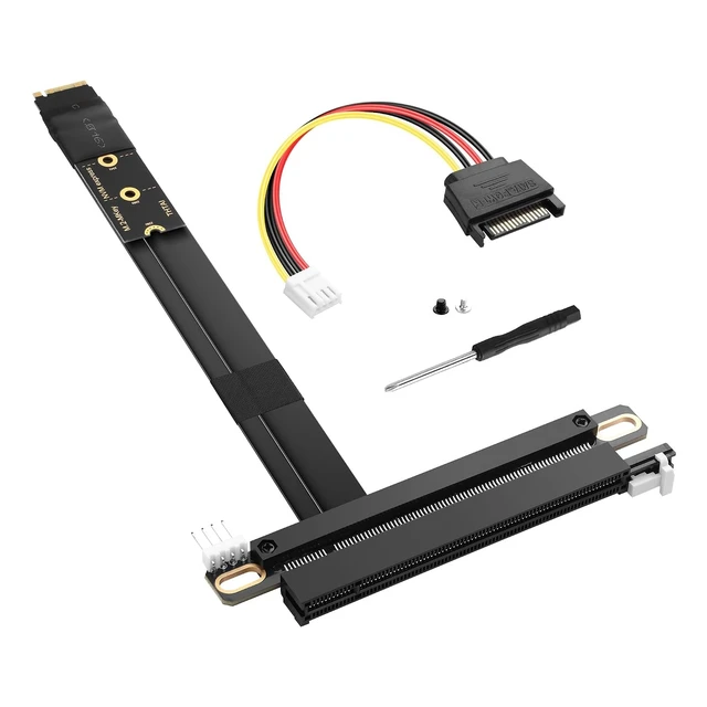 Alt view image 8 of 14 - M.2 NGFF NVMe Key M to PCIe 3.0 X16 Extender Cable M.2 to PCI-E 3.0 X16 Female Riser Cable for M2 2230 2242 2260 2280 20CM