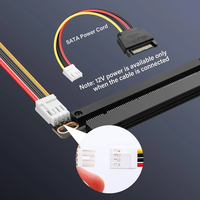 Alt view image 11 of 14 - M.2 NGFF NVMe Key M to PCIe 3.0 X16 Extender Cable M.2 to PCI-E 3.0 X16 Female Riser Cable for M2 2230 2242 2260 2280 20CM