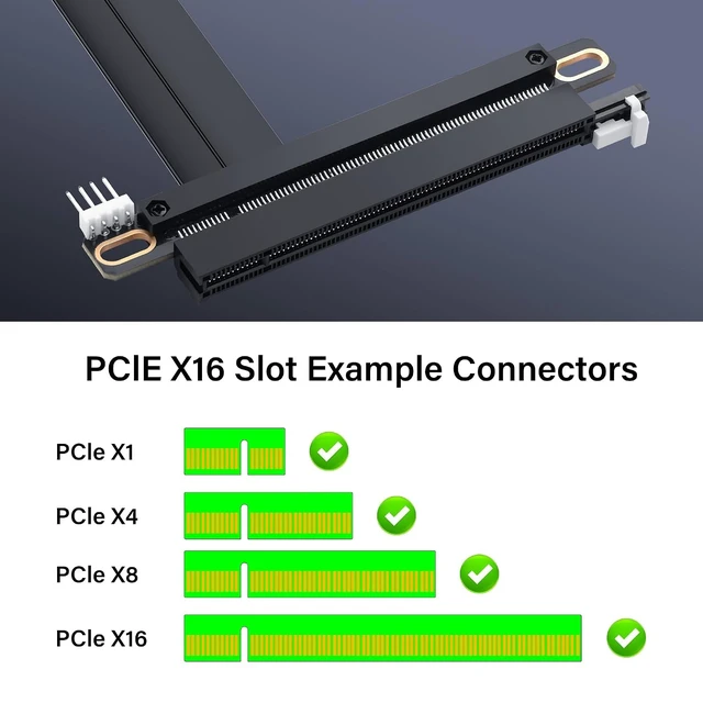 Alt view image 10 of 14 - M.2 NGFF NVMe Key M to PCIe 3.0 X16 Extender Cable M.2 to PCI-E 3.0 X16 Female Riser Cable for M2 2230 2242 2260 2280 20CM