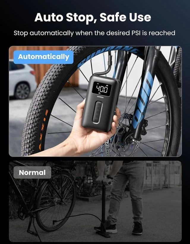 Alt view image 10 of 14 - Tire Inflator Portable Air Compressor 150PSI Air Pump with Battery LED Light Cordless Tire pump for Cars Bikes Motorcycle Balls