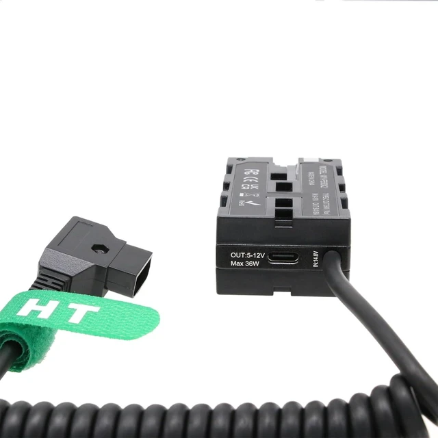 Alt view image 11 of 12 - D-tap NP-F970 570 550 USB-C Power Adapter for Monitor Wireless Transmitter Receiver, Atomos Ninja V Shogun, SmallHD FeelWorld Hollyland Light, Black