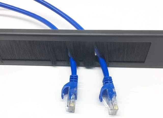 Alt view image 9 of 10 - 5 Pack 1U Brush Cable Manager Horizontal Rack Mount Cable Management Strip Panel for 19-inch Server Rack or Network Cabinet