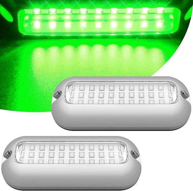 Alt view image 8 of 14 - SOOP3 Mini 50W 27LED Waterproof Stainless Steel Transom Led Light, High-Intensity Marine Led Underwater Lights (2 pcs)