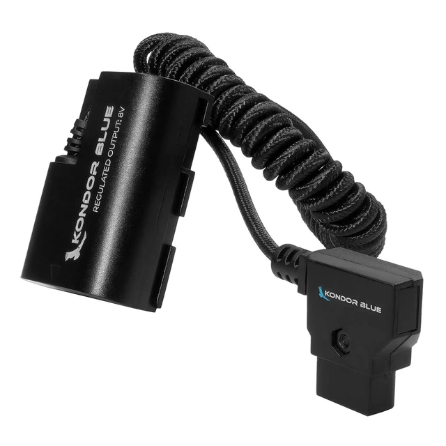 Alt view image 5 of 6 - D-Tap Cable Compatible with Canon LPE6 NH Dummy Battery | 16"-36" Coiled Cable with Smart D-Tap Connector Reverse Polarity Protection | Raven Black