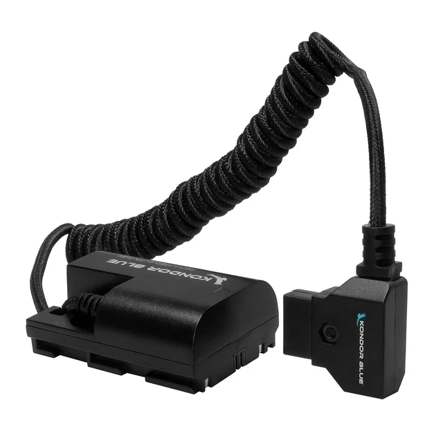 Alt view image 6 of 6 - D-Tap Cable Compatible with Canon LPE6 NH Dummy Battery | 16"-36" Coiled Cable with Smart D-Tap Connector Reverse Polarity Protection | Raven Black