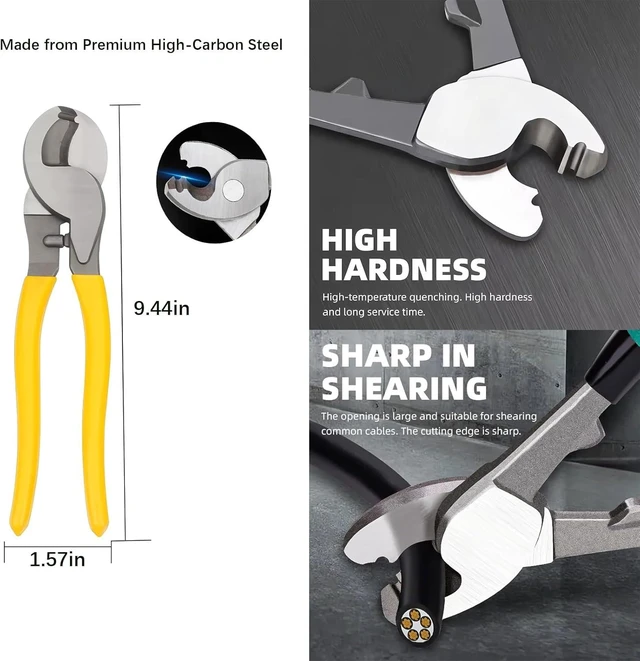 Alt view image 12 of 14 - Hydraulic Crimping Tool,with Cable Cutter & 9 Dies,Dattery Terminal Cable Crimper tool for 12 to 2/0 AWG, With Mini Heat Gun and Heat Shrink Tubing