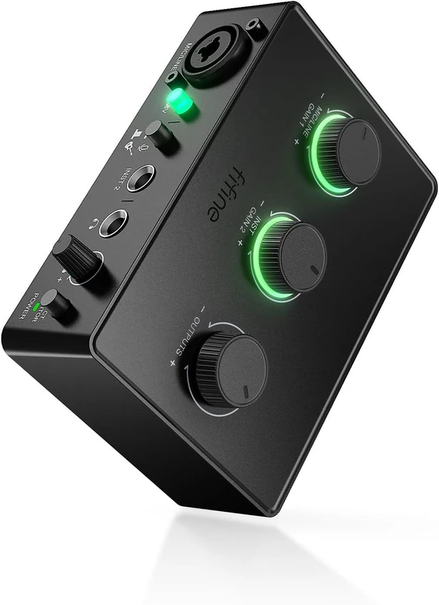 Alt view image 8 of 14 - PC Audio Mixer for Recording Music, USB Interface for Streaming and Podcasting with XLR, Monitor, 48V Phantom Power, Gain Knob, for Instrument Guitar/Video Content Creation/Vocal-Ampli 1
