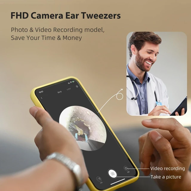 Alt view image 9 of 14 - Bebird Pro Note5 Ear Picker with Camera Tweezers, Wireless Wax Removal Tool Camera Cleaner Otoscope with Light for iPhone, Visual Ear Viewing Scope with Videos, WiFi Cleaning Kit for Adults & Kids