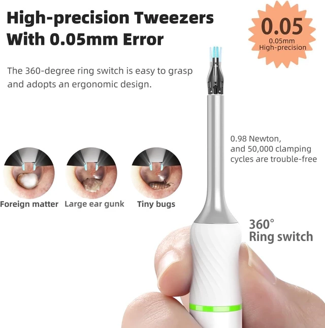 Alt view image 11 of 14 - Bebird Pro Note5 Ear Picker with Camera Tweezers, Wireless Wax Removal Tool Camera Cleaner Otoscope with Light for iPhone, Visual Ear Viewing Scope with Videos, WiFi Cleaning Kit for Adults & Kids