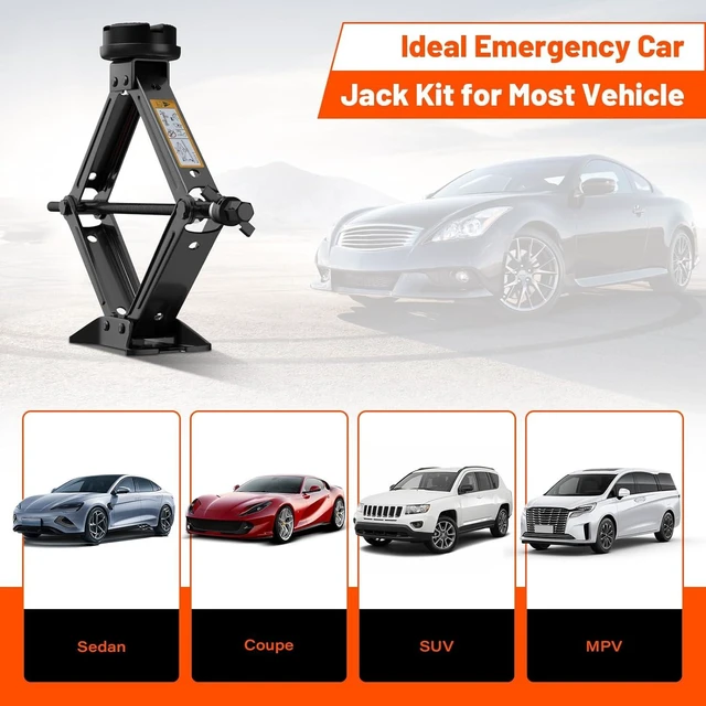Alt view image 14 of 14 - Car Jack Kit 2.5 Ton, Universal Scissor Car Jack, Portable Tire Changing Kit for Car SUV MPV