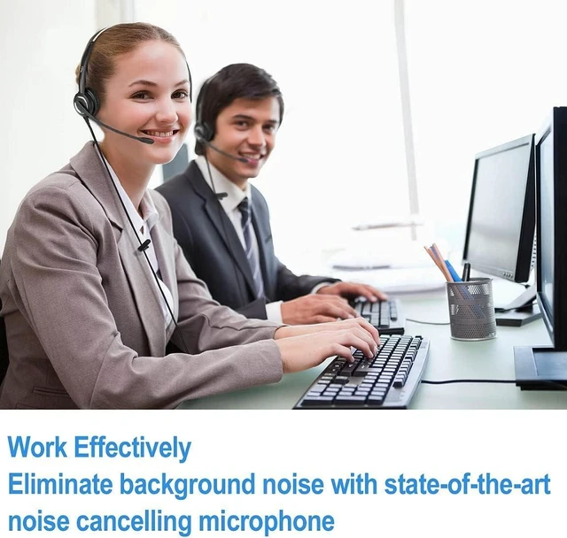 Alt view image 13 of 14 - Polycom Phone Headset Noise Cancelling Mic RJ9 U10P Bottom Cable Compatible with Polycom VVX, Shoretel, Nortel Phones