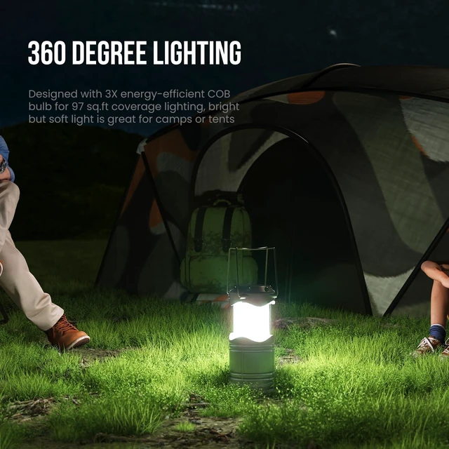Alt view image 10 of 14 - 8 Pack LED Lantern Camping Light, Battery Operated Lanterns COB Super Bright for Power Outages Indoor Emergency Outdoor Camping Hiking Kit, B8GY