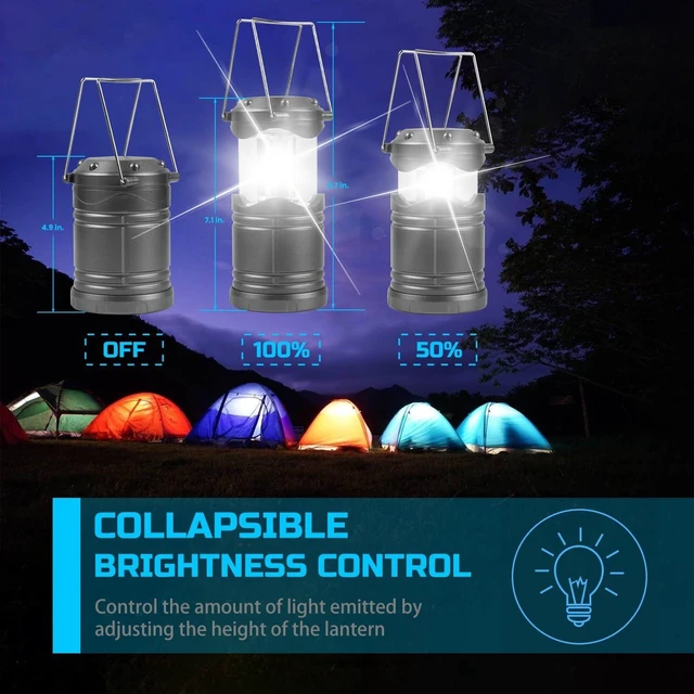 Alt view image 11 of 14 - 8 Pack LED Lantern Camping Light, Battery Operated Lanterns COB Super Bright for Power Outages Indoor Emergency Outdoor Camping Hiking Kit, B8GY