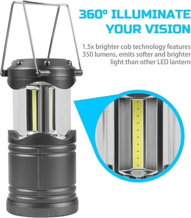 Alt view image 12 of 14 - 8 Pack LED Lantern Camping Light, Battery Operated Lanterns COB Super Bright for Power Outages Indoor Emergency Outdoor Camping Hiking Kit, B8GY