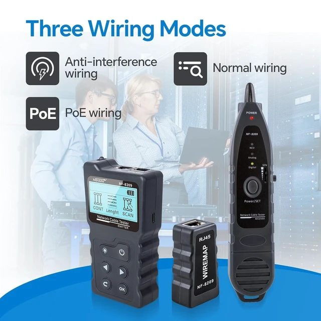 Alt view image 10 of 14 - Advanced Network Cable Tester With PoE& NCV & Lamp For CAT5e/CAT6/CAT6a, Multifunction Wire Tracker Cable Tester For Tracker Underground Telephone Line Finder Home Repair