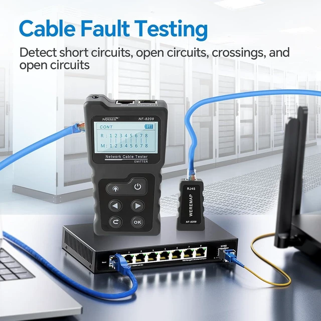 Alt view image 12 of 14 - Advanced Network Cable Tester With PoE& NCV & Lamp For CAT5e/CAT6/CAT6a, Multifunction Wire Tracker Cable Tester For Tracker Underground Telephone Line Finder Home Repair