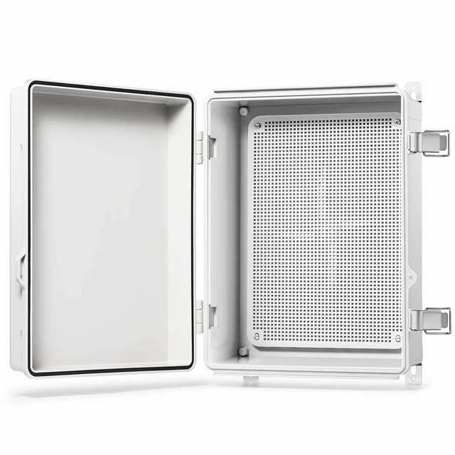 Alt view image 8 of 14 - Outdoor Electrical Box, 14.6"x10.6"x5.9" Waterproof Junction Box IP67 Plastic Enclosure Grey ABS Weatherproof for Projects WiFi Lighting Pump Control
