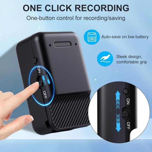 Alt view image 11 of 14 - Mini Magnetic Voice Recorder Voice Activated Audio Recording Device for Car, Meeting, Office 72-Hour Battery, USB-C, Noise Reduction, One-Click Operation