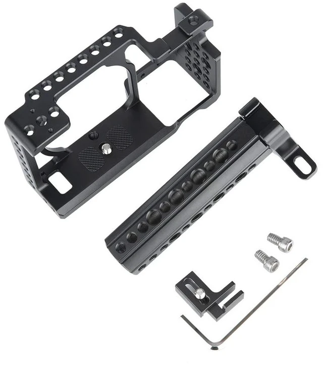 Alt view image 7 of 7 - NICEYRIG Camera Cage Kit for Sony A6400/ A6100/ A6300/ A6000, with Cheese Top Handle Cable Lock Clamp
