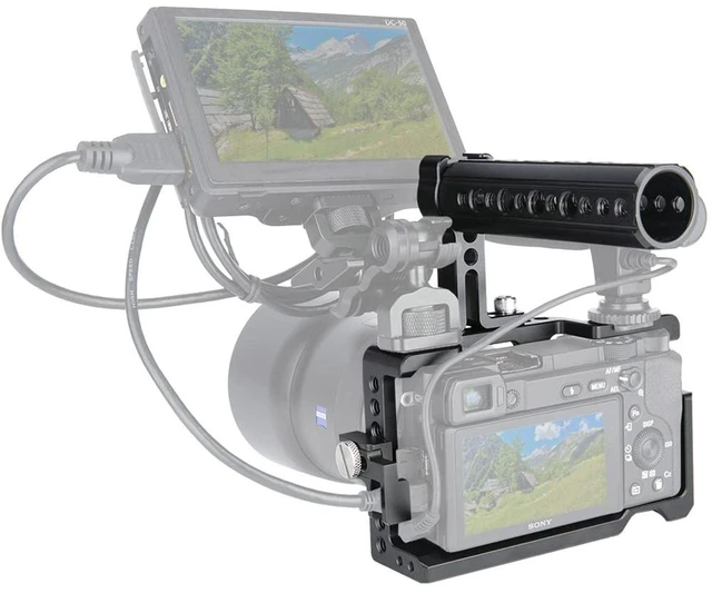 Alt view image 5 of 7 - NICEYRIG Camera Cage Kit for Sony A6400/ A6100/ A6300/ A6000, with Cheese Top Handle Cable Lock Clamp