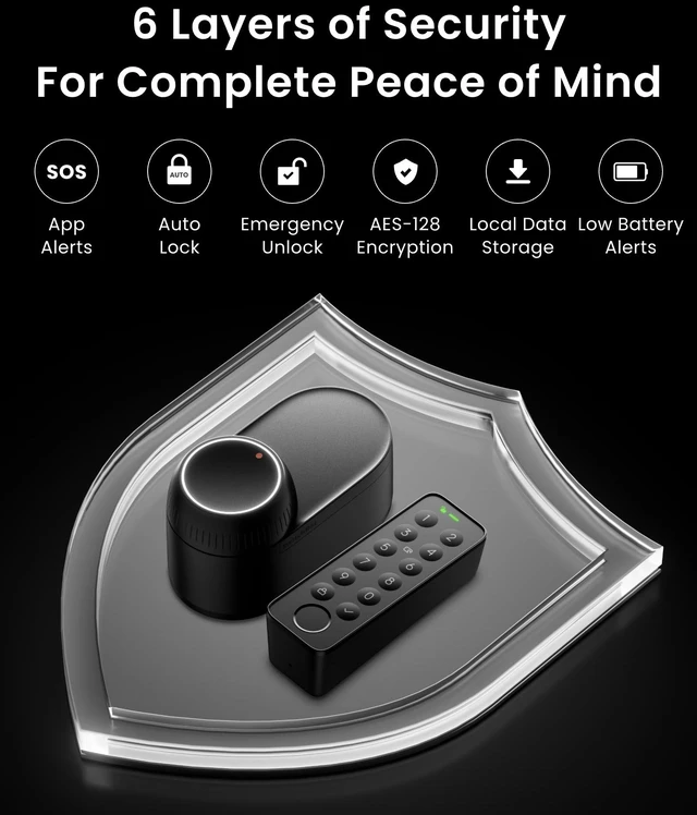 Alt view image 7 of 7 - Smart Lock Ultra with Keypad,Fingerprint Door Lock, App Remote Control, Built-in WiFi Keypad Deadbolt, Auto Unlock, Waterproof&Easy Install, Supports Alexa and Google