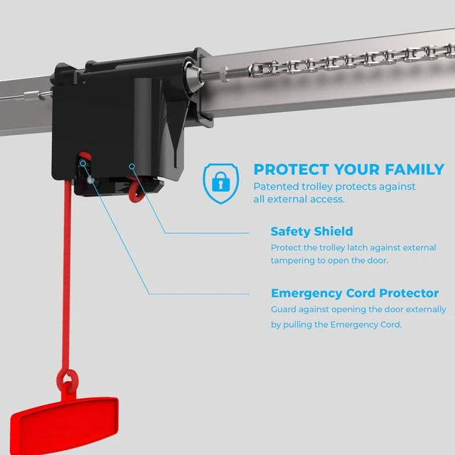 Alt view image 4 of 7 - Skylink 3/4HPF Garage Door Opener Featuring Alexa with Extremely Quiet DC Motor, Chain Drive, 2 Remote Controls, Deluxe Wall Console and WiFi Compatible, ATR-1722W