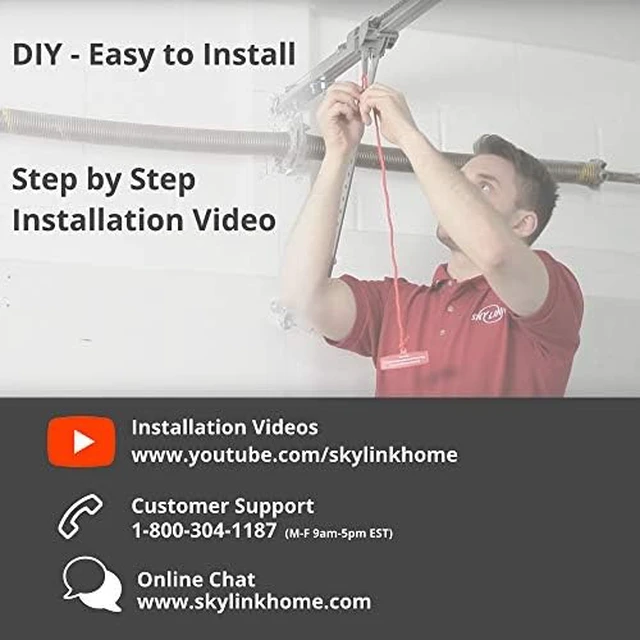 Alt view image 7 of 7 - Skylink 3/4HPF Garage Door Opener Featuring Alexa with Extremely Quiet DC Motor, Chain Drive, 2 Remote Controls, Deluxe Wall Console and WiFi Compatible, ATR-1722W