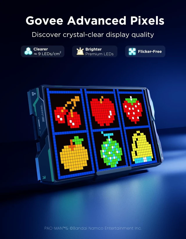 Alt view image 2 of 7 - Govee x PAC-MAN Gaming Pixel Light, LED Panel with Real-time Info Display | 150+ Scene Modes & DIY Options, Smart Pixel Lights (Wi-Fi Only), Works with Alexa, Game Room Decor, 52x32 Pixels