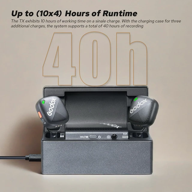 Alt view image 4 of 7 - GODOX Cube-C Comb Kit2 Wireless Lavalier Microphone | For Camera/iPhone/Android/PC, 300m(1000ft.) Range, 48KHz 24Bit, Noise Cancellation, 10H Battery Life, For Vlog, Interview