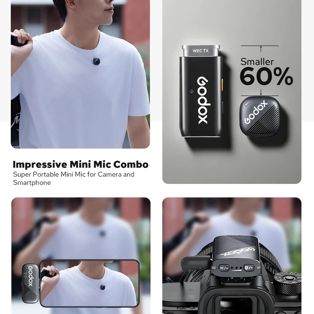 Alt view image 3 of 7 - GODOX Cube-C Comb Kit2 Wireless Lavalier Microphone | For Camera/iPhone/Android/PC, 300m(1000ft.) Range, 48KHz 24Bit, Noise Cancellation, 10H Battery Life, For Vlog, Interview