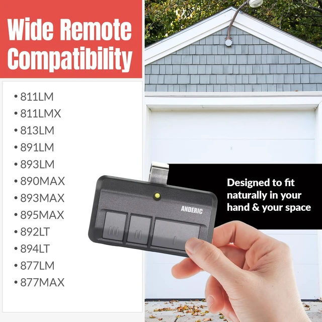 Alt view image 5 of 7 - Anderic 850LM Universal Gate and Garage Door Opener Receiver, Remote | & Power Supply Kit - Compatible with Liftmaster Gate Door Openers and Commercial Garage Doors - Works All Brands - RR850LM