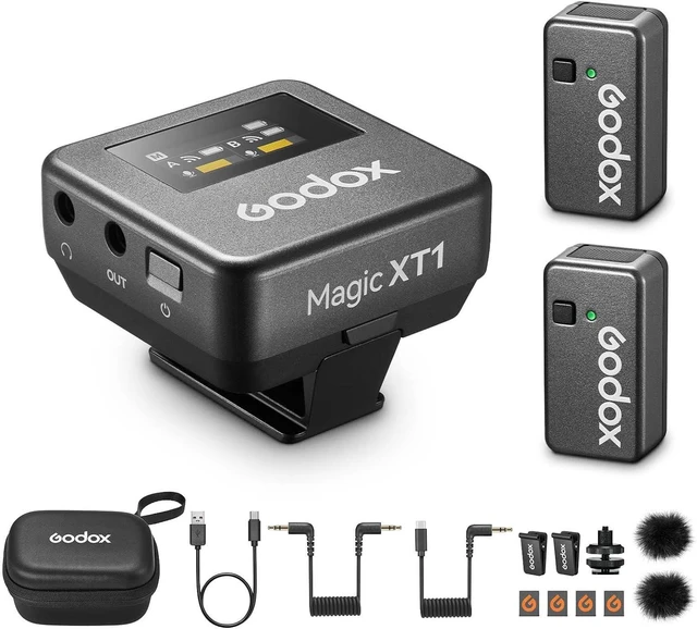 Main image of GODOX Magic XT1 Touchscreen Wireless Lavalier Microphone | For Camera/Android/iPhone 15&16/PC, 48kHz/24-bit, Noise Cancellation, 2.4G Wireless 656ft Range, For TikTok Vlog Youtuber