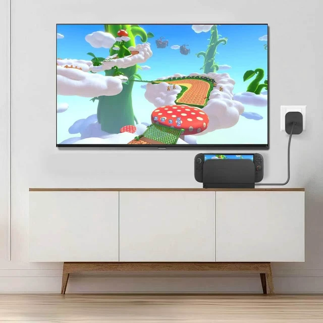 Alt view image 7 of 7 - TV Dock Station for Switch 2 - Replacement TV Base Docking Station Set with Upgraded IC Module, Charger, HDMI Cable for Switch 2 Console