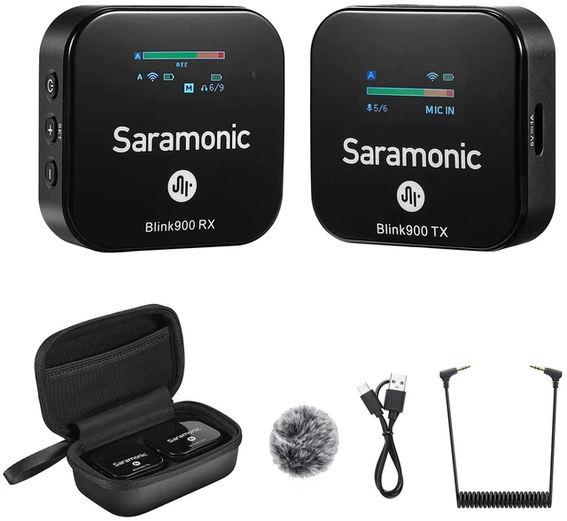Main image of Saramonic Blink900 B1 Wireless Lavalier Microphone System & 656ft Wireless Range & OLED Screen for Canon Nikon DSLR Camera, Camcorder, for Interview, Vlogging, Tiktok, YouTube Video, News Gathering