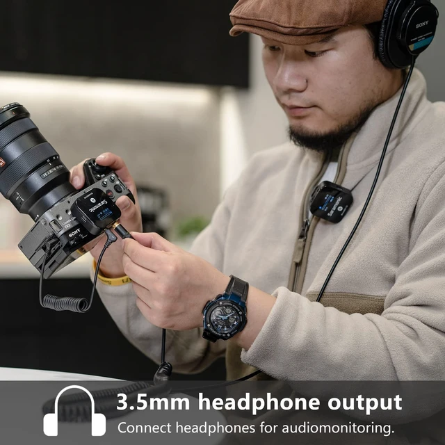 Alt view image 3 of 7 - Saramonic Blink900 B1 Wireless Lavalier Microphone System & 656ft Wireless Range & OLED Screen for Canon Nikon DSLR Camera, Camcorder, for Interview, Vlogging, Tiktok, YouTube Video, News Gathering