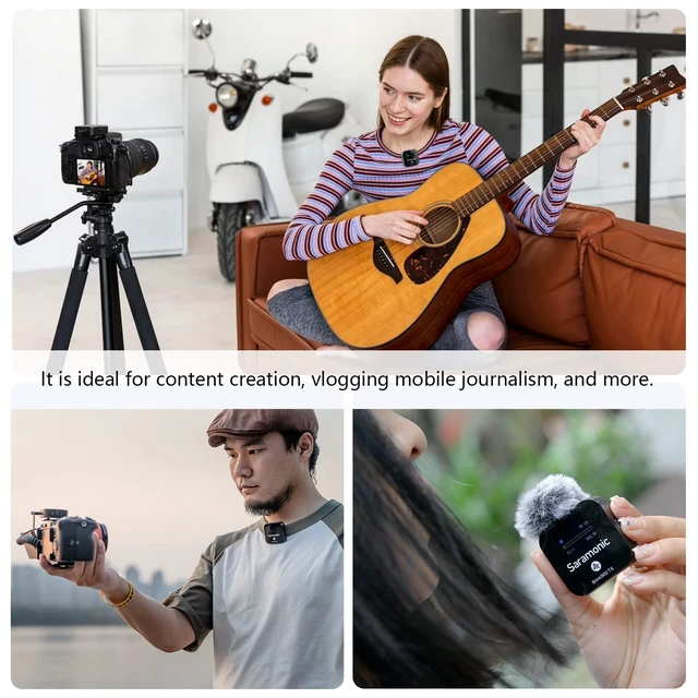 Alt view image 2 of 7 - Saramonic Blink900 B1 Wireless Lavalier Microphone System & 656ft Wireless Range & OLED Screen for Canon Nikon DSLR Camera, Camcorder, for Interview, Vlogging, Tiktok, YouTube Video, News Gathering