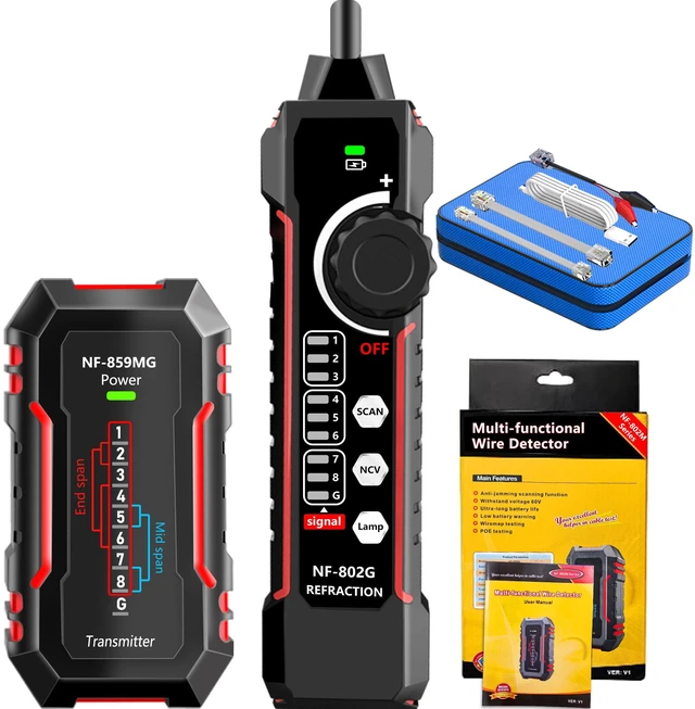 Main image of NF-802MG Network Cable Tester Ethernet Cable Tester with NCV and SCAN | for PoE Voltage/Cat5/Cat5e/Cat6/Cat6a CAT3 Phone Line RJ11 RJ45 Network Tester Wire Tracer Ethernet LAN Telephone Line Finder