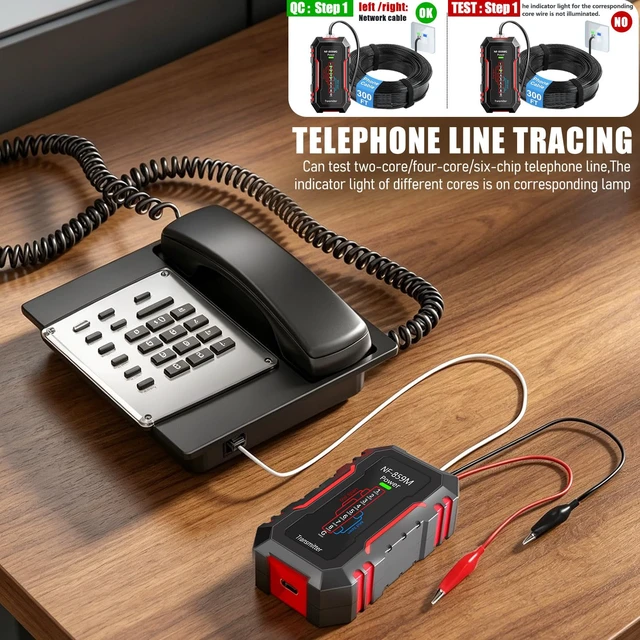 Alt view image 4 of 7 - NF-802MG Network Cable Tester Ethernet Cable Tester with NCV and SCAN | for PoE Voltage/Cat5/Cat5e/Cat6/Cat6a CAT3 Phone Line RJ11 RJ45 Network Tester Wire Tracer Ethernet LAN Telephone Line Finder