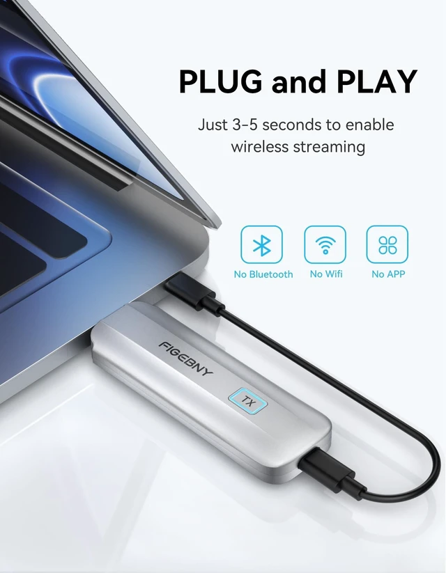 Alt view image 2 of 7 - Wireless HDMI Transmitter and Receiver 4K, FIGEBNY Wireless HDMI Extender Sender Kit 2.4G/5G for Streaming Video Audio to Monitor for TV Box/PC/Laptop/HDTV/Projector Camera Portable Silver