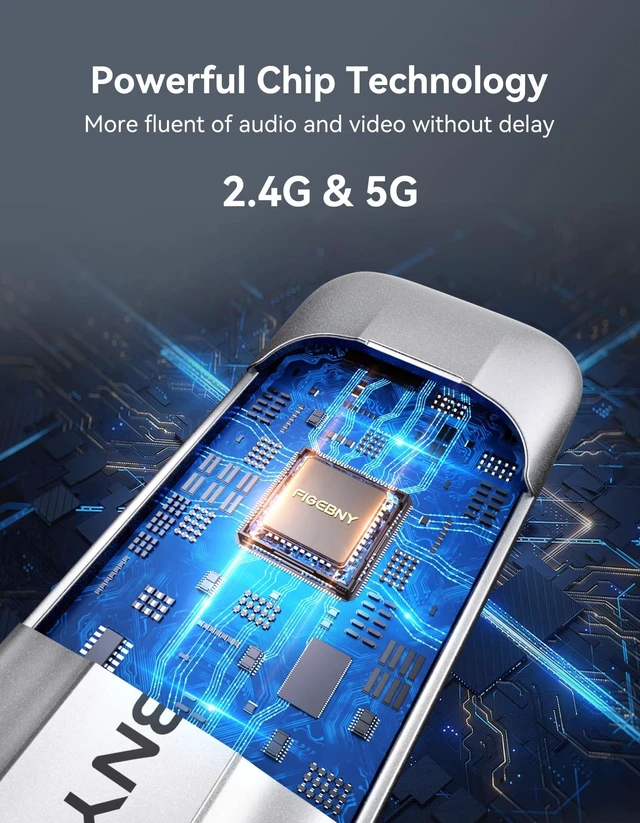 Alt view image 3 of 7 - Wireless HDMI Transmitter and Receiver 4K, FIGEBNY Wireless HDMI Extender Sender Kit 2.4G/5G for Streaming Video Audio to Monitor for TV Box/PC/Laptop/HDTV/Projector Camera Portable Silver