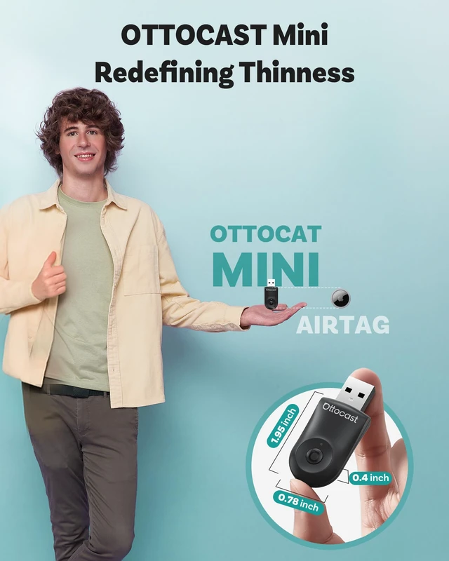 Alt view image 5 of 7 - OTTOCAST Mini 2025-2-in-1 Wireless CarPlay/Android Auto Adapter, 5GHz WiFi, Auto Connect for 2016+ Cars