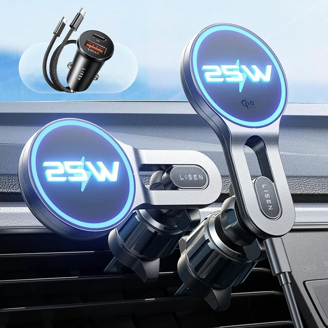Main image of LISEN for Qi2.2 25W MagSafe Car Mount Charger for iPhone 18 Pro Max, Car Vent Magnetic Car Charger Stable Qi2 Wireless Charging Car Charger Mount Holder,Car Mount,Car Vent Mount for iPhone 18 17 16