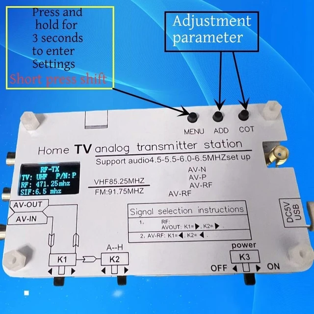 Alt view image 4 of 7 - Srliya Home TV Analog Transmitter Station Sound Video Transmission AV High Definition Multimedia Interface Input 1080P