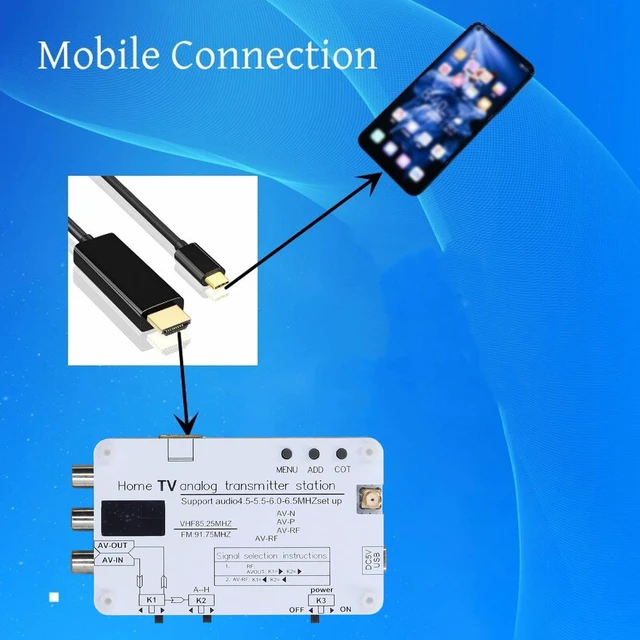 Alt view image 5 of 7 - Srliya Home TV Analog Transmitter Station Sound Video Transmission AV High Definition Multimedia Interface Input 1080P