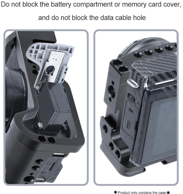 Alt view image 5 of 7 - FEICHAO CNC M6 Mark2 Camera Cage Form-Fitting Rig with Cold Shoe Mount Compatible with Canon EOS M6 Mark II Stabilizer