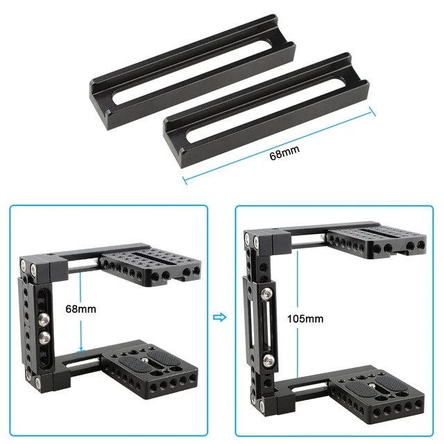 Alt view image 4 of 7 - CAMVATE Adjustable Camera Cage Fit for Right Handle and Left Handle Camera