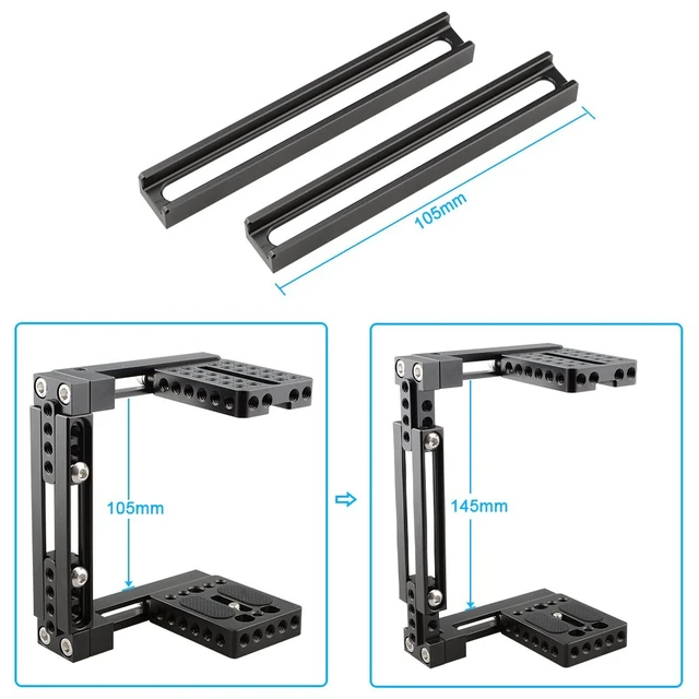 Alt view image 5 of 7 - CAMVATE Adjustable Camera Cage Fit for Right Handle and Left Handle Camera
