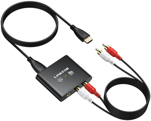 Main image of LiNKFOR 192KHz HDMI eARC/ARC Audio Extractor, HDMI to RCA & 3.5mm Converter, Supports Simultaneous Output & TV Remote Volume Control (CEC), for Smart TV to Amplifier, Active Speaker, Headphone