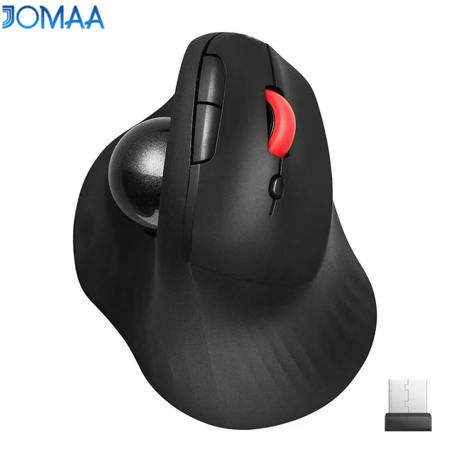 Alt view image 2 of 7 - Dual Mode Wireless Vertical Computer Trackball Mouse, Ergonomic Bluetooth Thumb-Control Mouse with Quiet Clicks Ergonomic Design Adjustable CPI ,Built-in 500mAh Battery Rechargeable for PC/Mac/Laptop