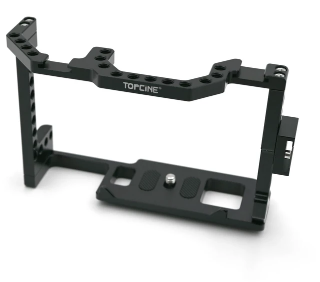 Main image of Topcine Camera Cage for Compatible for Canon EOS 90D/80D/70D DSLR Camera Photography DSLR Camera Full Cage with Dual Cold Shoe Mount 1/4" Screw Hole Standard 38mm Bottom Plate
